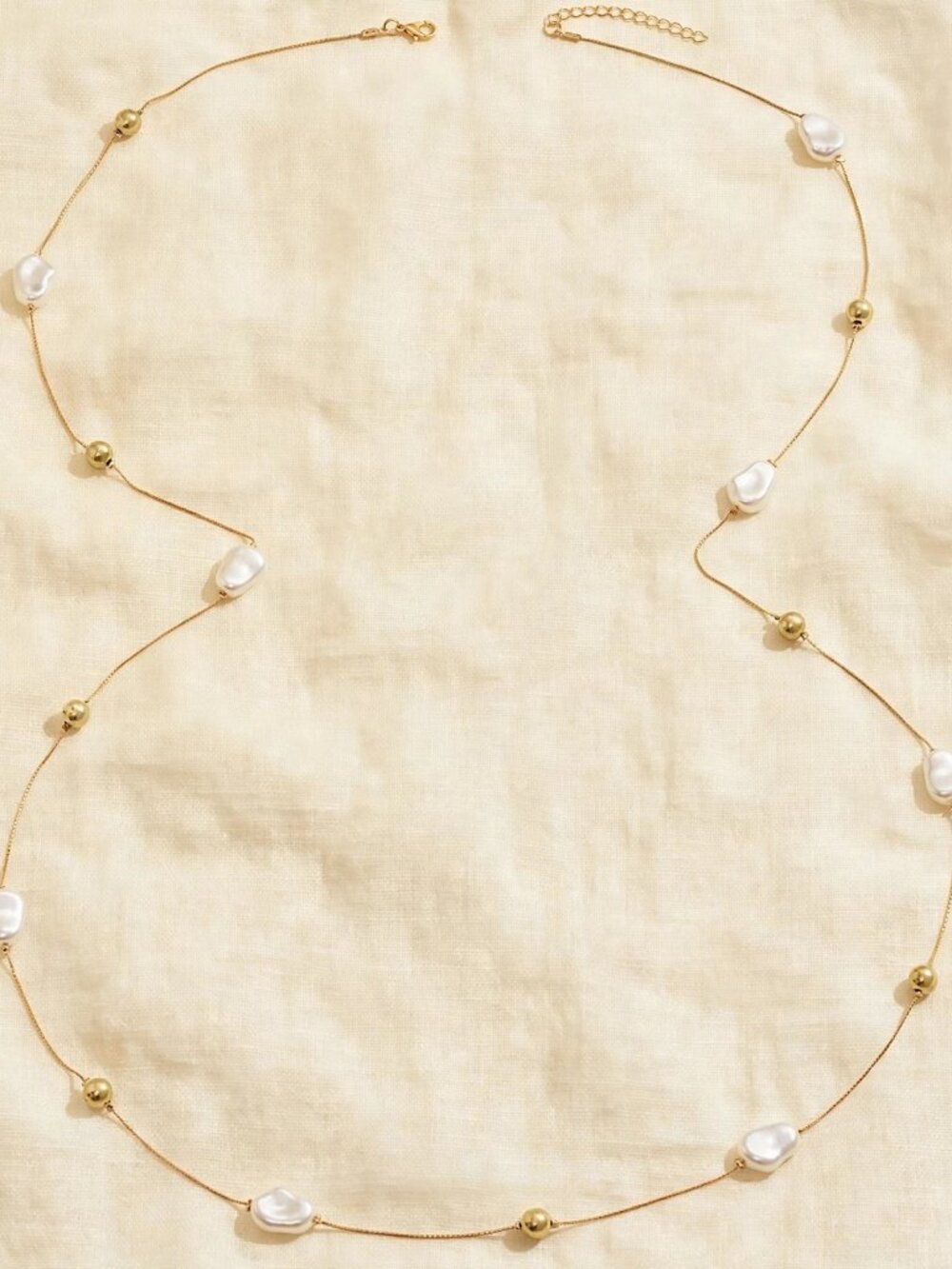 Pearl + Gold Bead Layered Necklace